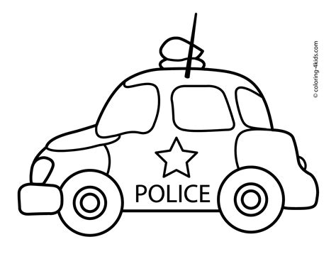 Police Car Coloring Pages Printable